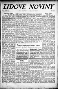 Lidov noviny z 5.4.1922, edice 1, strana 1