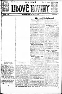 Lidov noviny z 5.5.1918, edice 1, strana 1