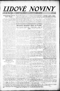 Lidov noviny z 5.5.1920, edice 1, strana 1