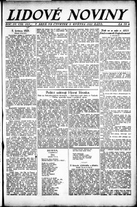 Lidov noviny z 5.5.1921, edice 1, strana 1