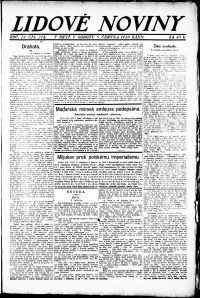 Lidov noviny z 5.6.1920, edice 1, strana 1
