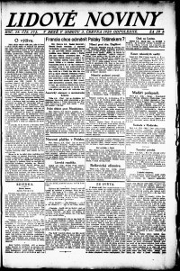 Lidov noviny z 5.6.1920, edice 2, strana 1
