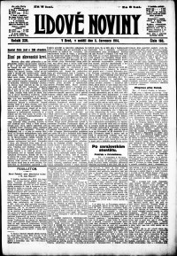 Lidov noviny z 5.7.1914, edice 1, strana 1