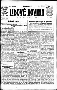 Lidov noviny z 5.7.1917, edice 1, strana 1