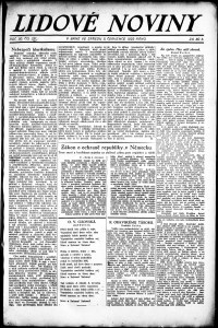 Lidov noviny z 5.7.1922, edice 1, strana 1