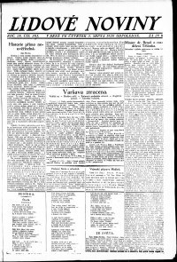 Lidov noviny z 5.8.1920, edice 2, strana 1