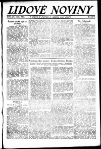Lidov noviny z 5.8.1921, edice 1, strana 1