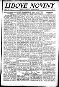Lidov noviny z 5.8.1922, edice 1, strana 1