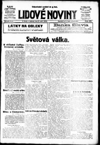 Lidov noviny z 5.9.1914, edice 2, strana 1