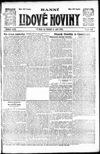 Lidov noviny z 5.9.1918, edice 1, strana 1
