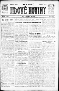 Lidov noviny z 5.9.1919, edice 1, strana 1