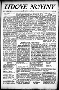 Lidov noviny z 5.9.1922, edice 1, strana 1