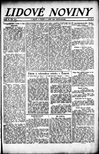 Lidov noviny z 5.9.1922, edice 2, strana 1