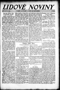 Lidov noviny z 5.10.1922, edice 1, strana 1