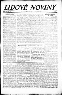 Lidov noviny z 5.10.1923, edice 2, strana 1