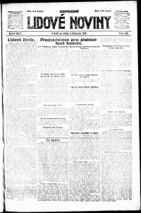 Lidov noviny z 5.11.1919, edice 2, strana 1