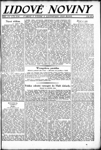 Lidov noviny z 5.11.1920, edice 1, strana 1