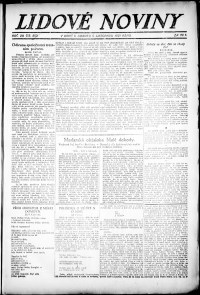 Lidov noviny z 5.11.1921, edice 1, strana 1