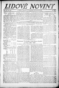 Lidov noviny z 5.11.1921, edice 2, strana 1
