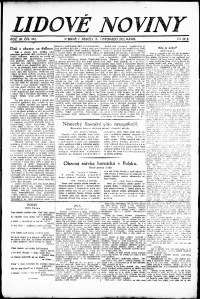 Lidov noviny z 5.11.1922, edice 1, strana 1
