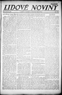 Lidov noviny z 5.12.1921, edice 1, strana 1