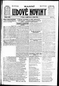Lidov noviny z 6.1.1918, edice 1, strana 1