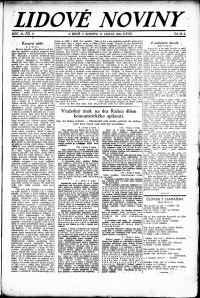 Lidov noviny z 6.1.1923, edice 1, strana 1