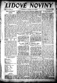 Lidov noviny z 6.1.1924, edice 1, strana 1