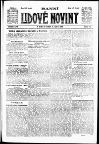 Lidov noviny z 6.2.1918, edice 1, strana 1