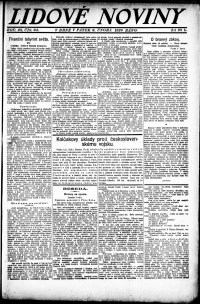 Lidov noviny z 6.2.1920, edice 1, strana 1