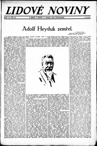 Lidov noviny z 6.2.1923, edice 2, strana 1