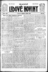 Lidov noviny z 6.3.1918, edice 1, strana 1