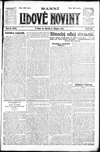 Lidov noviny z 6.3.1919, edice 1, strana 1
