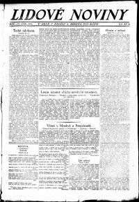 Lidov noviny z 6.3.1921, edice 1, strana 1