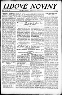 Lidov noviny z 6.3.1923, edice 2, strana 1