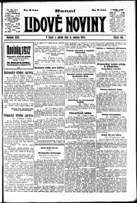 Lidov noviny z 6.4.1917, edice 1, strana 1