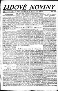 Lidov noviny z 6.4.1921, edice 1, strana 1