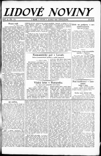 Lidov noviny z 6.4.1923, edice 2, strana 1