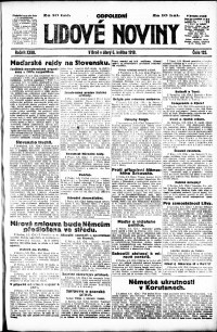 Lidov noviny z 6.5.1919, edice 2, strana 1