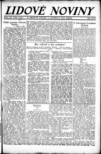 Lidov noviny z 6.5.1921, edice 1, strana 1