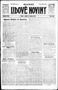 Lidov noviny z 6.6.1919, edice 1, strana 1