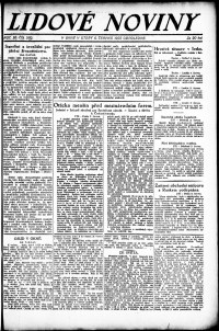 Lidov noviny z 6.6.1922, edice 1, strana 1