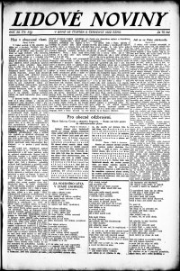 Lidov noviny z 6.7.1922, edice 1, strana 1