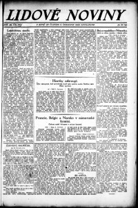 Lidov noviny z 6.7.1922, edice 2, strana 1