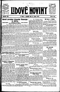 Lidov noviny z 6.8.1917, edice 1, strana 1