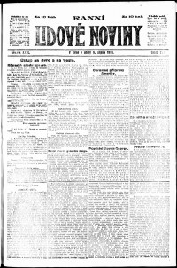 Lidov noviny z 6.8.1918, edice 1, strana 1
