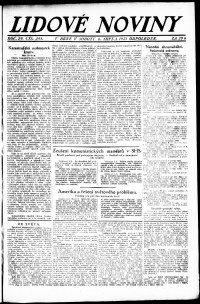 Lidov noviny z 6.8.1921, edice 1, strana 1