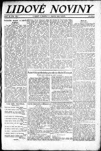 Lidov noviny z 6.8.1922, edice 1, strana 1