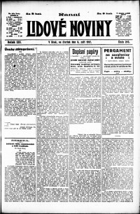 Lidov noviny z 6.9.1917, edice 1, strana 1
