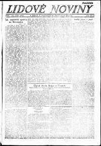 Lidov noviny z 6.9.1920, edice 1, strana 1